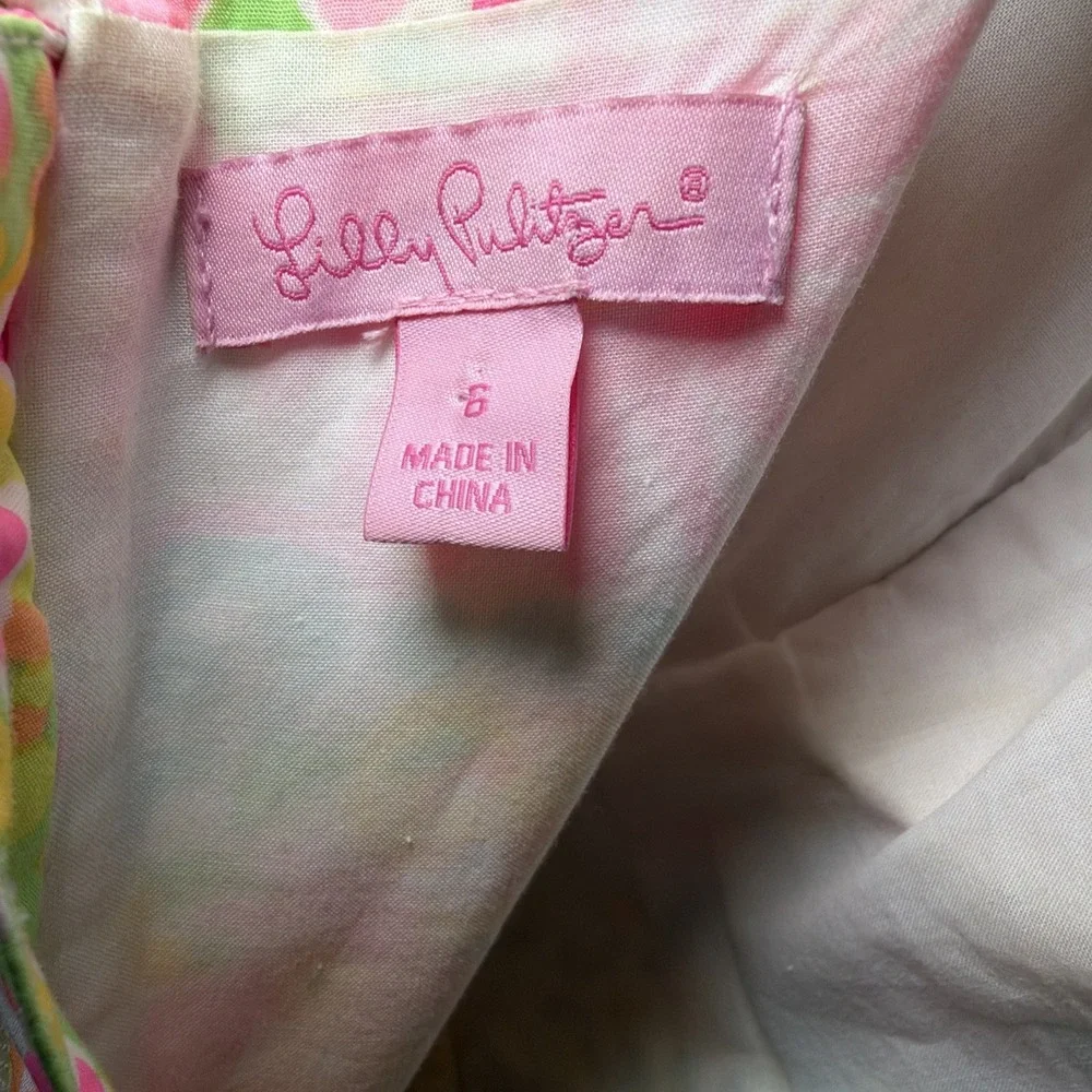 Lilly Pulitzer Ardleigh Neon Floral Sun Party Cocktails Dress Sz 6 Adjust Straps - Picture 9 of 11